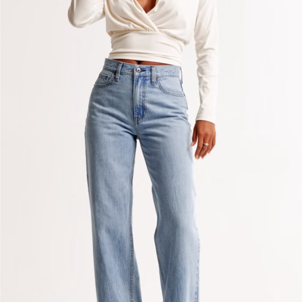 Abercrombie & Fitch Blue Flare Wide Leg Jeans